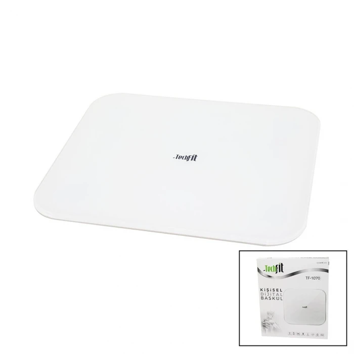 Gizli Ekran -soft Beyaz Cam Zemin  Dijital Baskül Terazi 180kg Sensör -led Ekran -oda℃ Tf-1070