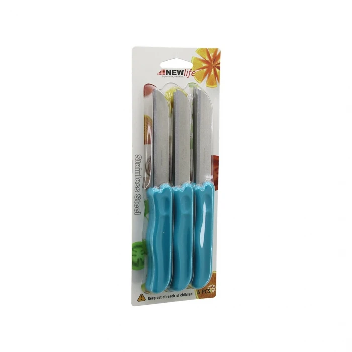 6pcs  Meyve  Bıçak  Renkli Plastik Saplı