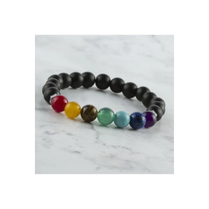 7li Doğaltaş Çakra Bileklik