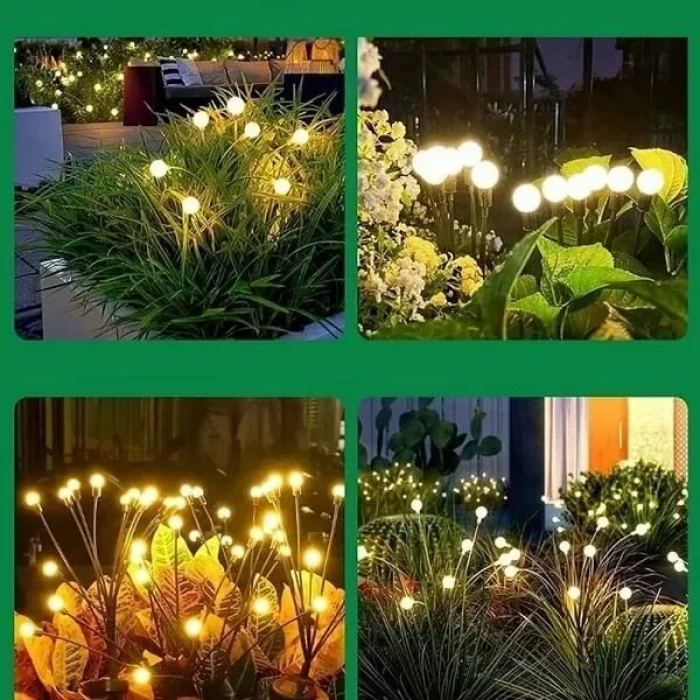 8 Dallı Ateş Böceği Solar Bahçe Lambası 2 Adet