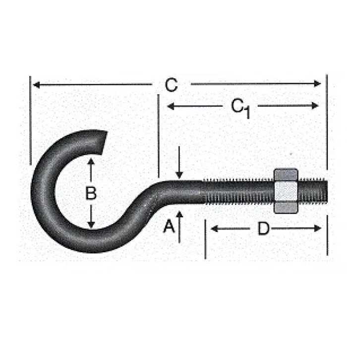 Açık Metrik Kanca M5 / 21x100 - 100 Adet