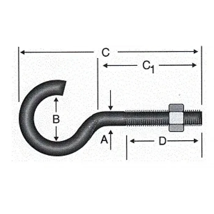 Açık Metrik Kanca M5 / 21x80 - 100 Adet