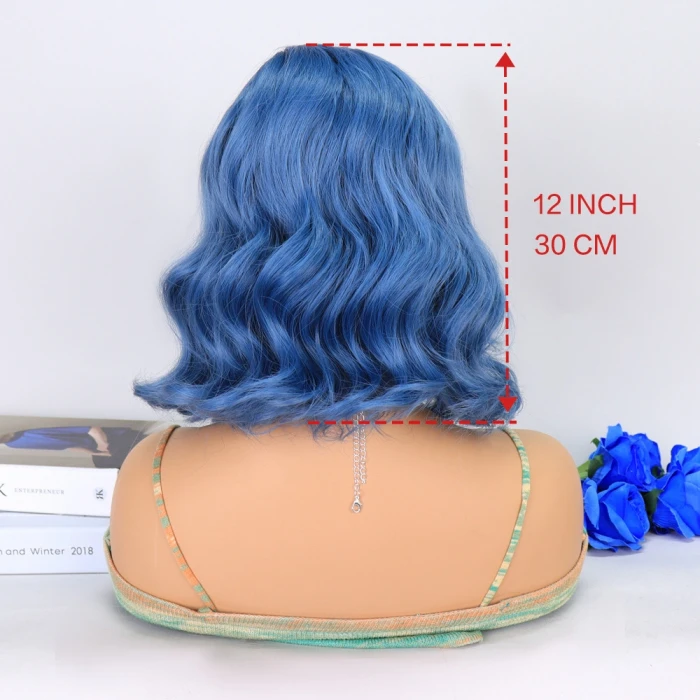 Açık Parlement Mavisi Yan Tül Peruk