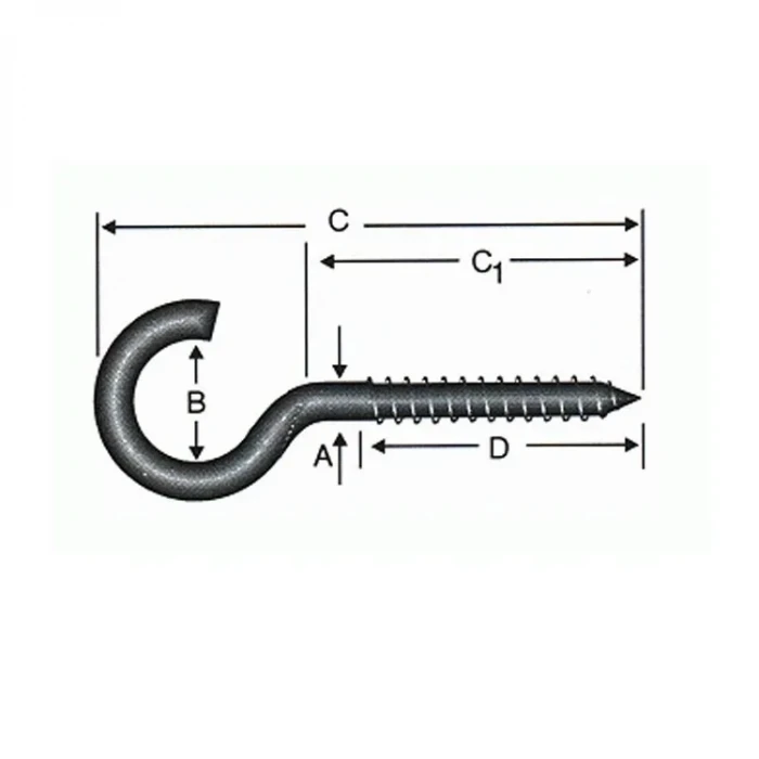 Açık Piton, Kanca, Çengel 18x60 - 144 Adet