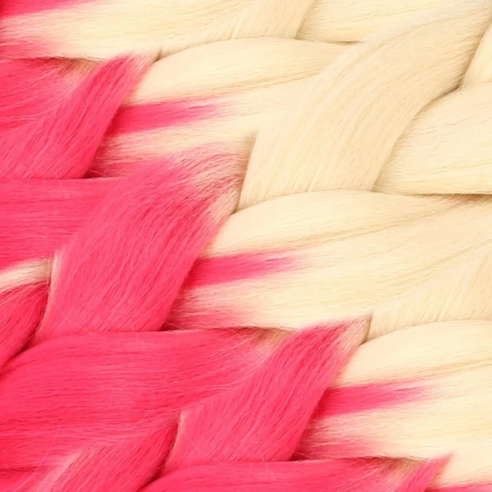 Afrika Örgülük Sentetik Ombreli Saç 100 Gr. - Platin / Pembe