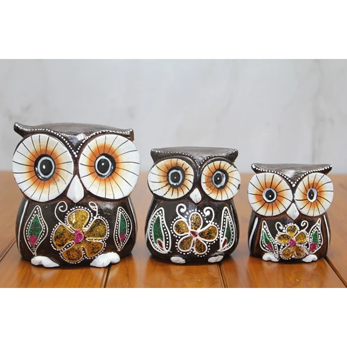 Ahşap 3lü Baykuş Seti Model 1