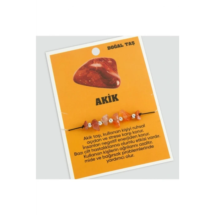 Akik Doğaltaşlı İp Bileklik