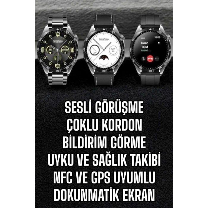 Akıllı Saat Titreşimli Amoled Ekran Uyku ve Sağlık Takibi Sesli Görüşme