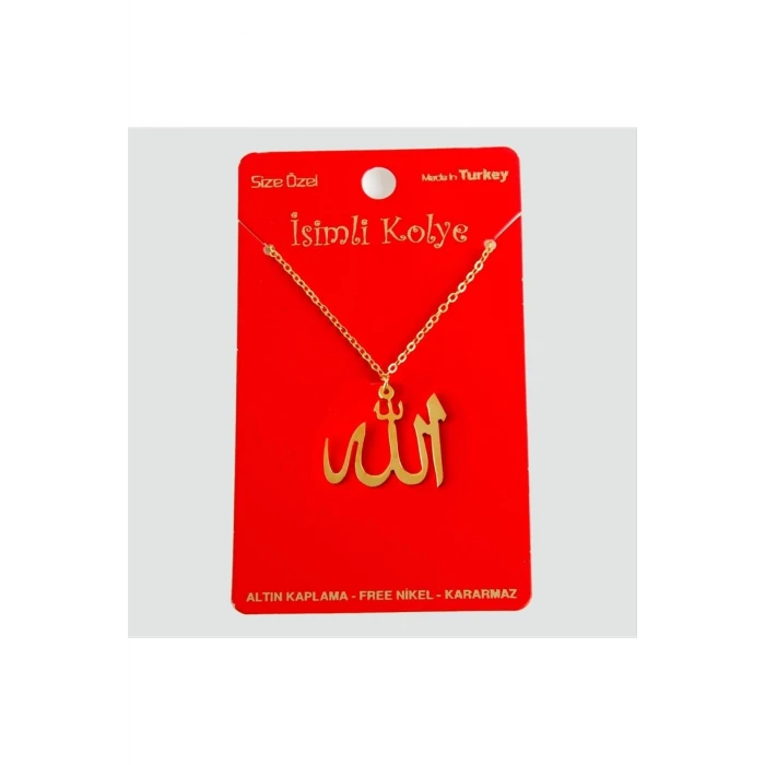 Allah Yazılı Uçlu Kolye