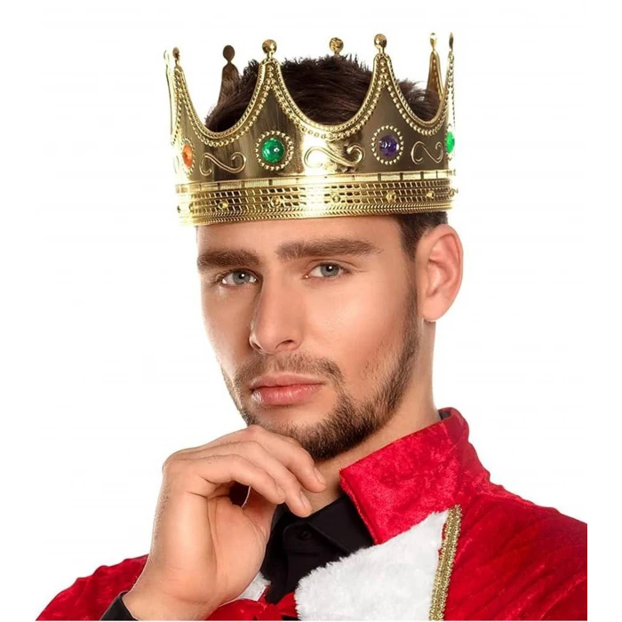 Altın Renk Yetişkin Çocuk Uyumlu Kral Tacı 60 cm (4887)