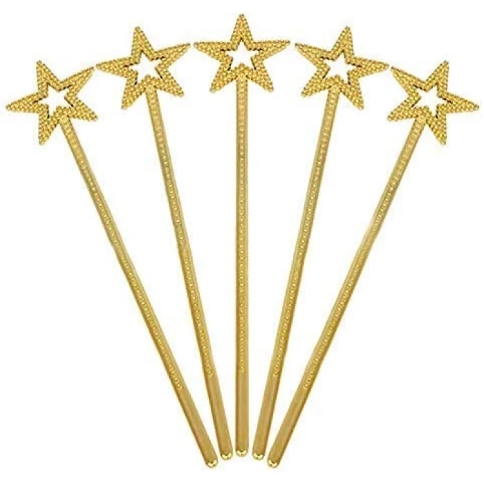 Altın Renk Yıldız Peri Asası Peri Değneği 34 cm 1 Adet (K95)