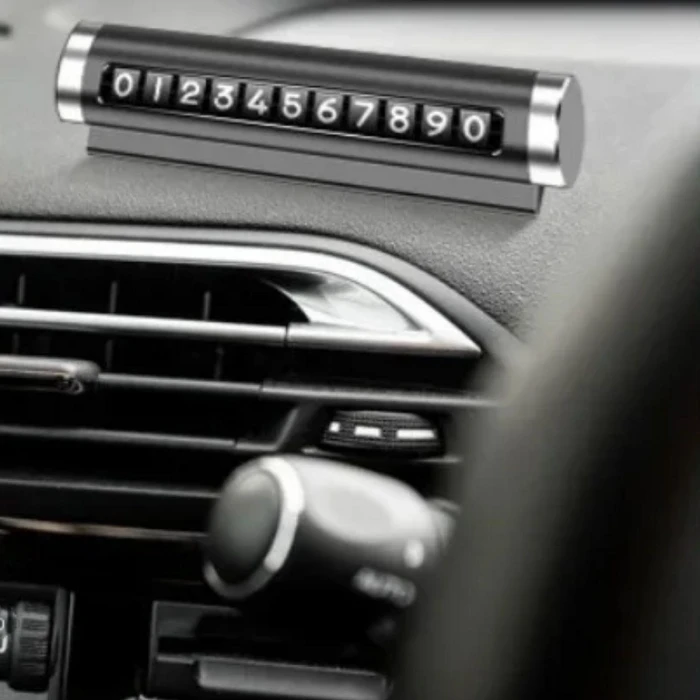 Alüminyum Kasa Siyah Renk Çevirmeli Araç Içi Telefon Numaratörü Park Oto Numaratörü (4887)