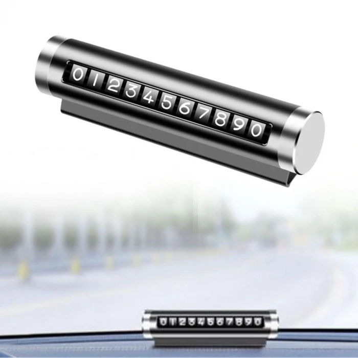 Alüminyum Kasa Siyah Renk Çevirmeli Araç Içi Telefon Numaratörü Park Oto Numaratörü (K95)