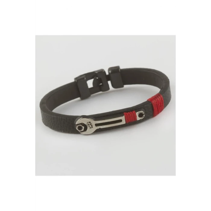 Anahtar Figürlü Kaliteli Suni Deri Bileklik