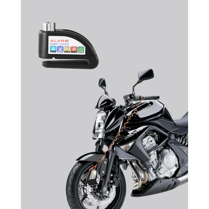Anti Hırsızlık 110 Db Alarm Disk Fren Kilidi Suya Dayanıklı Çelik Güvenlik Kilidi