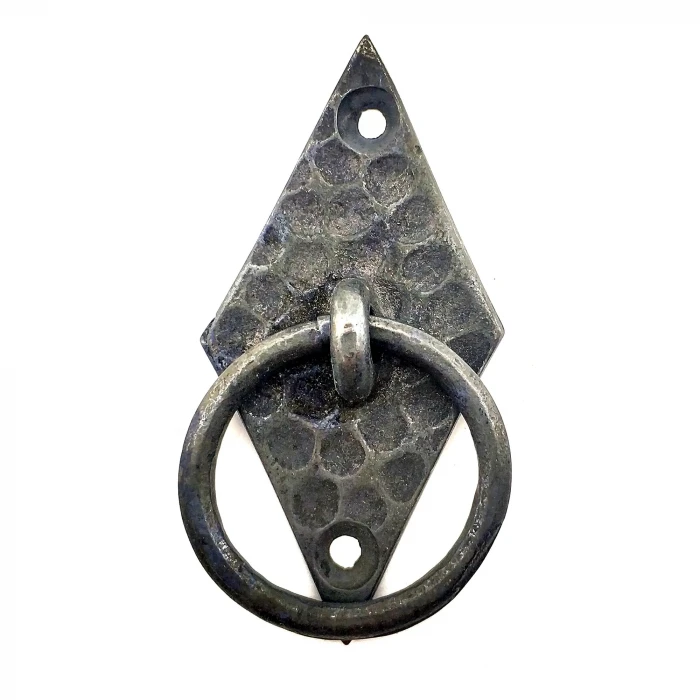 Antika Tarz Dekoratif Pirinç Dik Baklava Halka , Mobilya Kulbu - 82x41 mm, Oksit