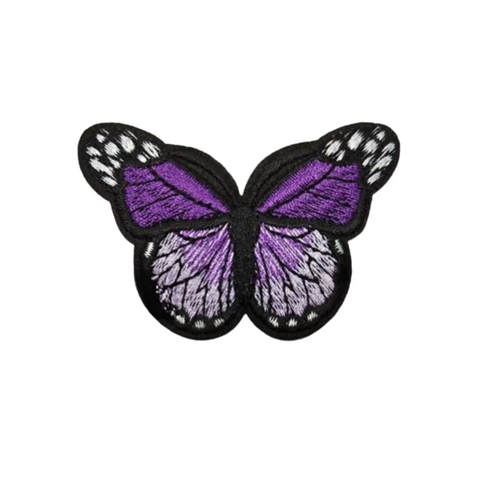 Aplike Ütü İle Yapışan Kelebek Mor Arma 7x5 cm