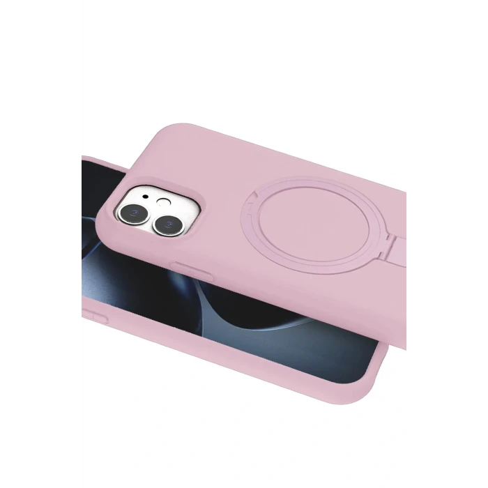 Apple iPhone 11 Regal Magsafe Standlı Kapak - Açık Pembe