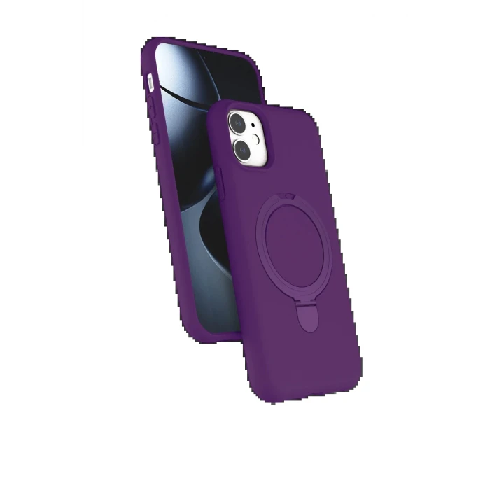 Apple iPhone 11 Regal Magsafe Standlı Kapak - Derin Mor