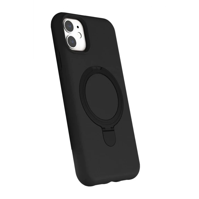 Apple iPhone 11 Regal Magsafe Standlı Kapak - Siyah