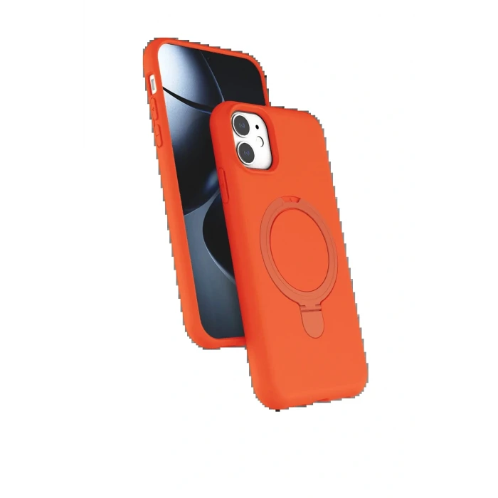 Apple iPhone 11 Regal Magsafe Standlı Kapak - Turuncu