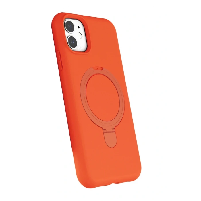 Apple iPhone 11 Regal Magsafe Standlı Kapak - Turuncu
