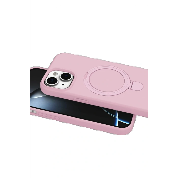 Apple iPhone 14 Regal Magsafe Standlı Kapak - Açık Pembe
