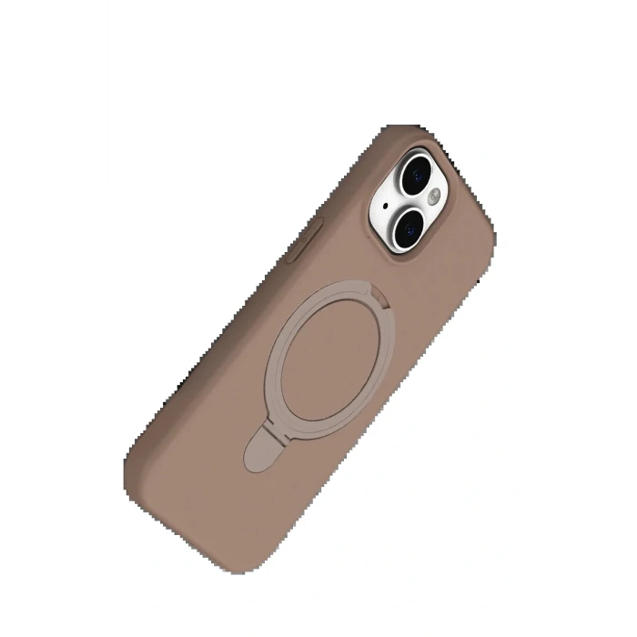 Apple iPhone 15 Regal Magsafe Standlı Kapak - Çöl Titanyum