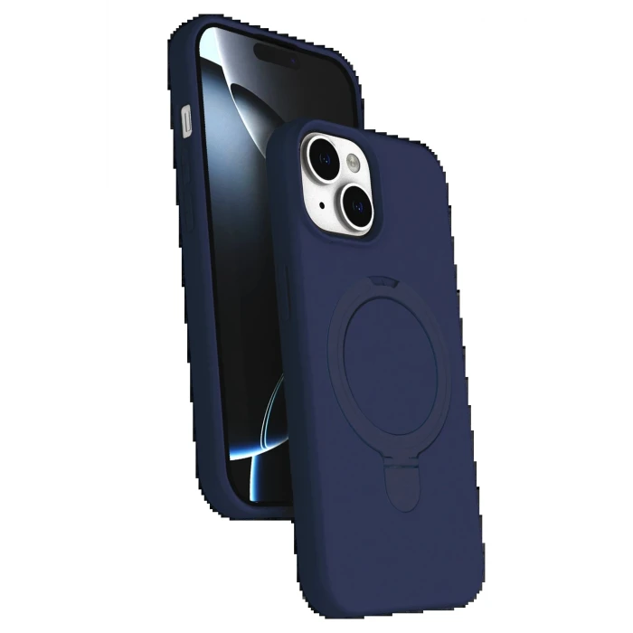 Apple iPhone 15 Regal Magsafe Standlı Kapak - Lacivert