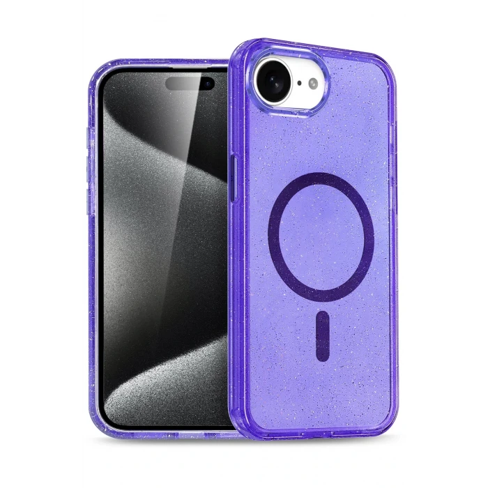 Apple iPhone 16E Star Magsafe Kapak - Mor