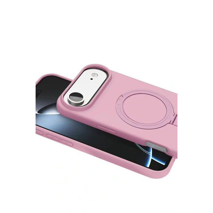 Apple iPhone 17 Air Regal Magsafe Standlı Kapak - Açık Pembe