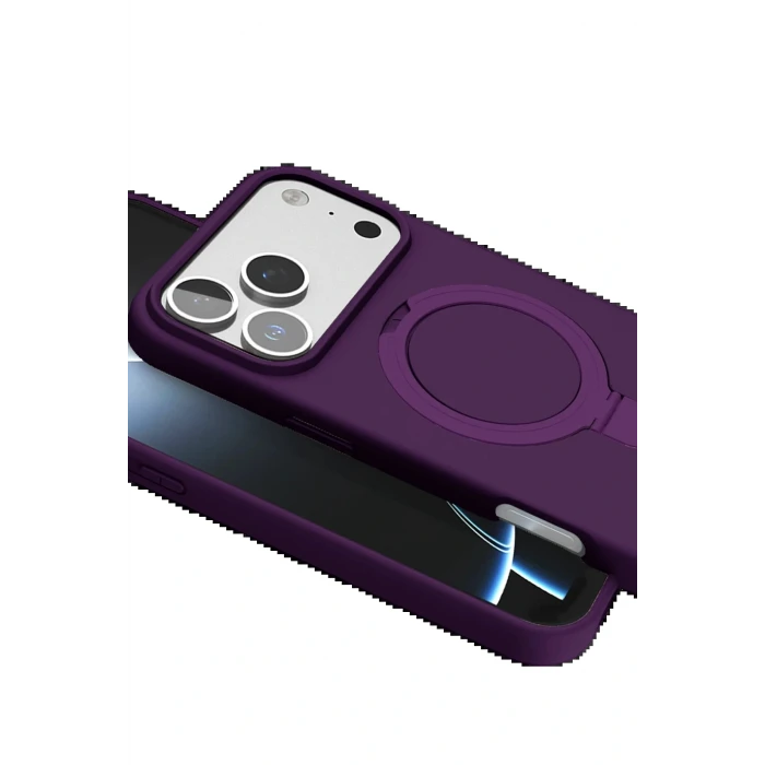 Apple iPhone 17 Pro Max Regal Magsafe Standlı Kapak - Derin Mor