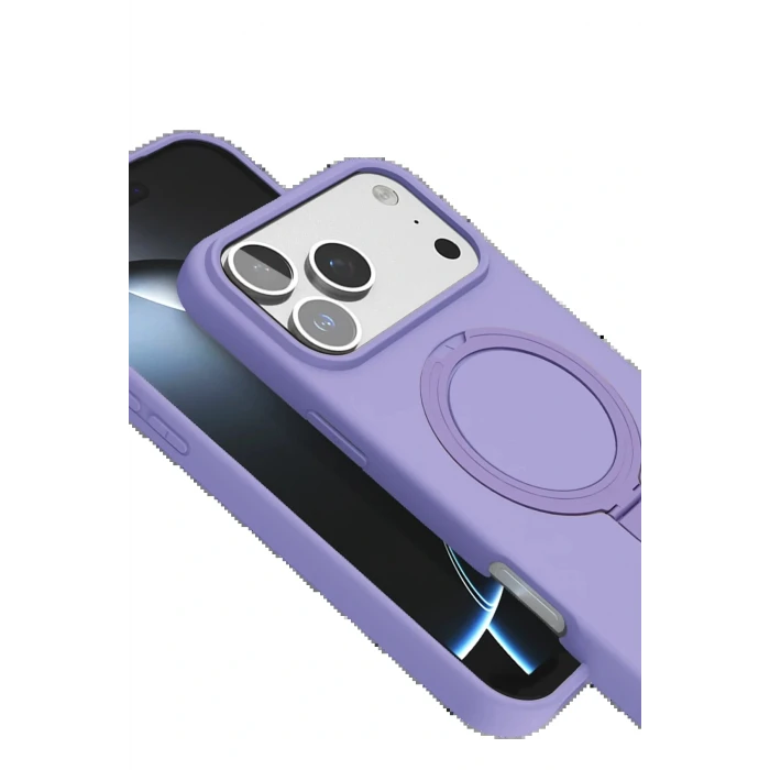 Apple iPhone 17 Pro Max Regal Magsafe Standlı Kapak - Lila