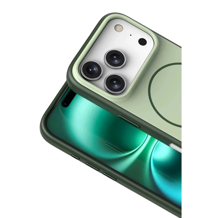 Apple iPhone 17 Pro Neva Magsafe Kapak - Koyu Yeşil
