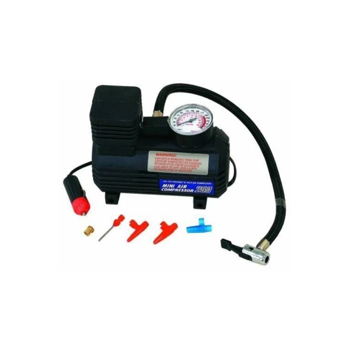 Araba Oto Araç Lastik Şişirme Pompası Hava Kompresörü 250psi 12v Volt Şişirici Kompresör Pompa Seti