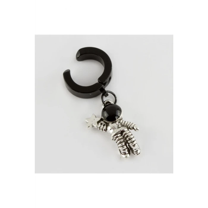 Astronot Figürlü Çelik Erkek Küpe (Kıstırmalı) 1 Adet