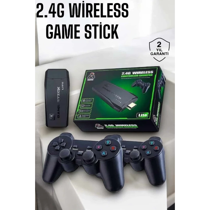 Atari Oyun Konsolu 2000 Oyunlu Game Stick 2.4G Wireless