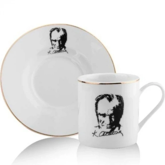 Atatürk Tasarımlı Porselen 2li Kahve Seti