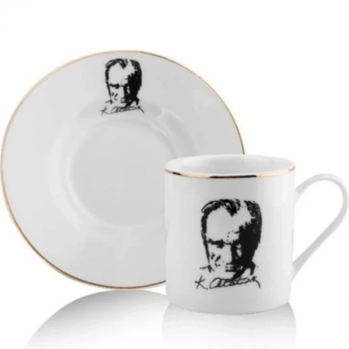 Atatürk Tasarımlı Porselen 2li Kahve Seti