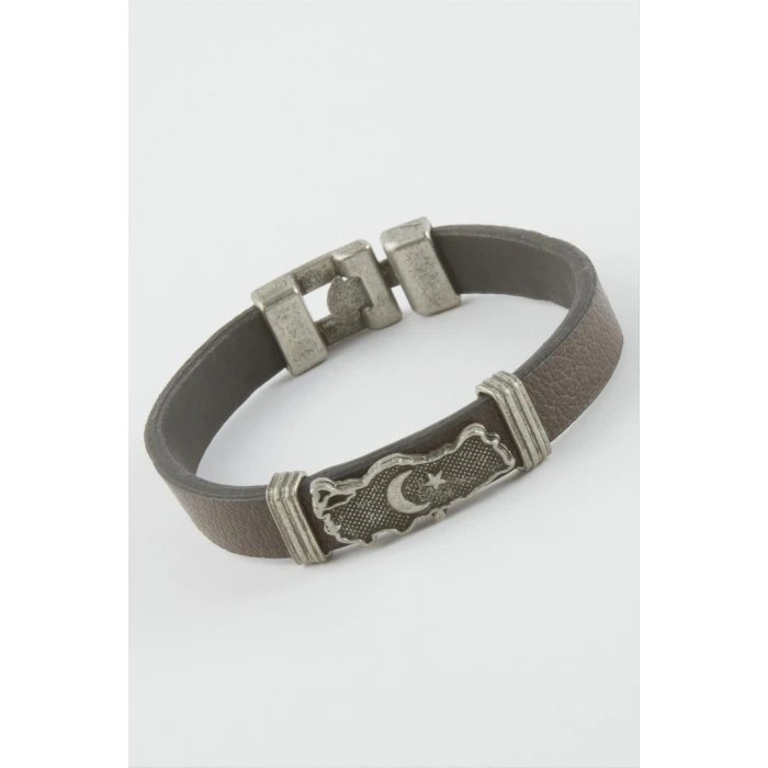 Ay Yıldız Suni Deri Bileklik