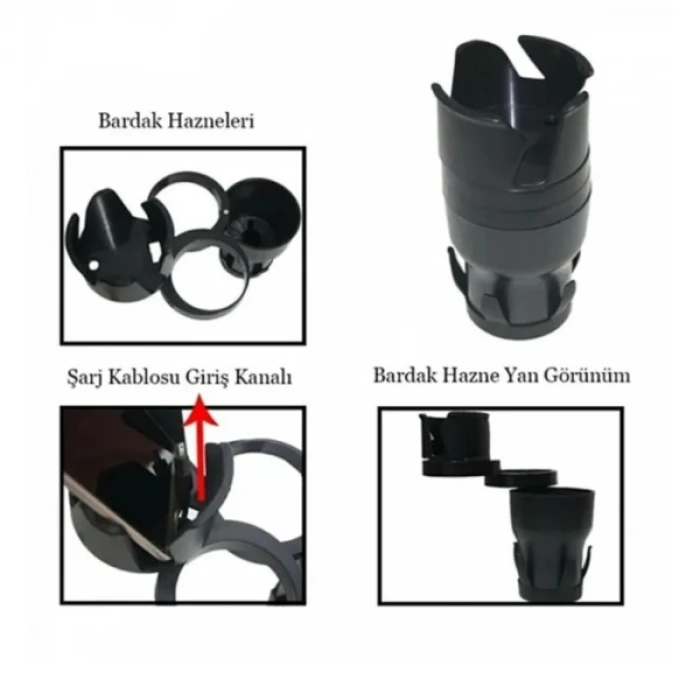 Ayarlanabilir Araç İçi Çoklu Bardak Tutacağı