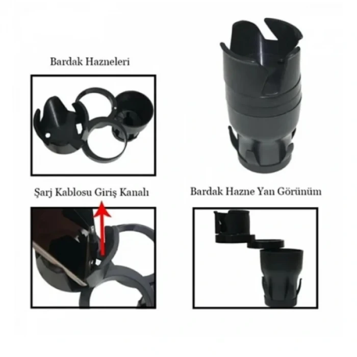 Ayarlanabilir Araç İçi Çoklu Bardak Tutacağı