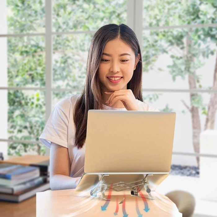 Ayarlanabilir Dizüstü Destek Tabanı Tamamen Katlanabilir Taşınabilir Laptop Yükseltici (4887)