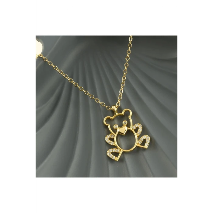 Ayıcık Zirkon Taşlı Trend Kolye