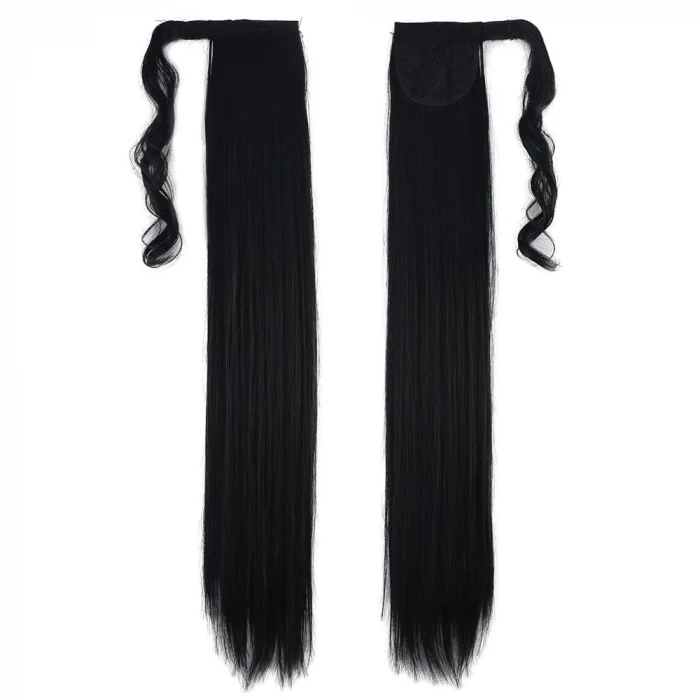 Bağlamalı Düz At Kuyruğu - Siyah