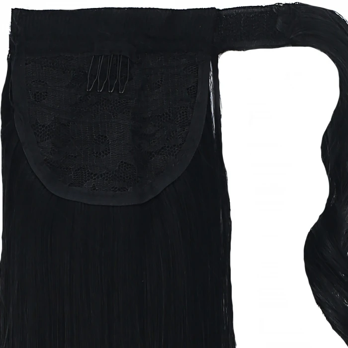 Bağlamalı Düz At Kuyruğu - Siyah