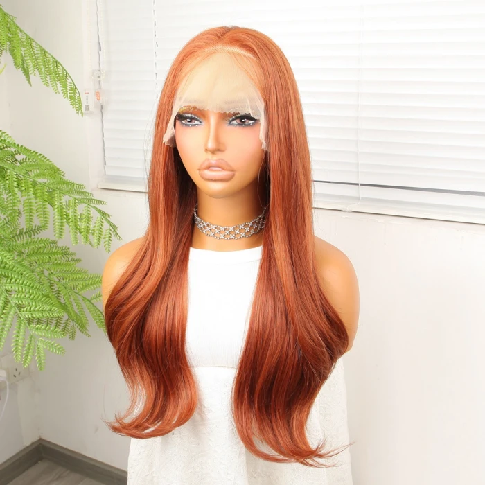 Bakır Fiber Sentetik Hafif Dalgalı Tül Peruk