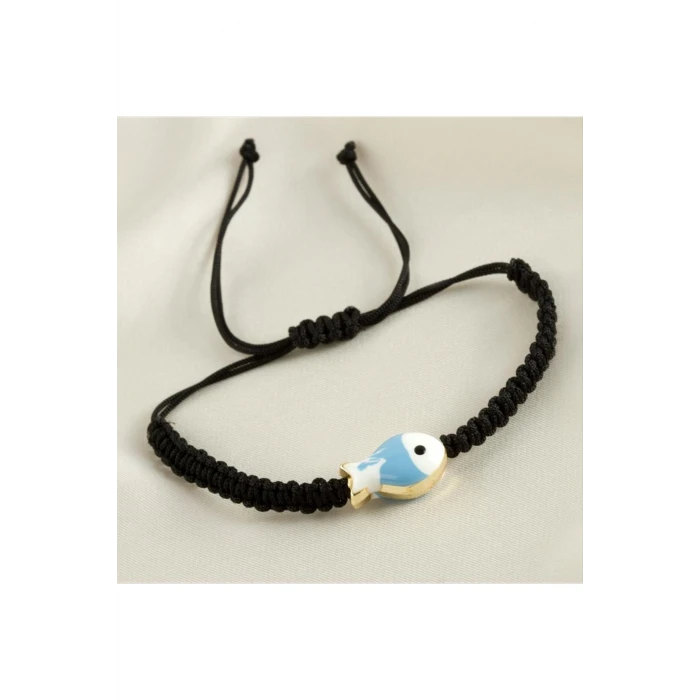 Balık Mineli Makrome Örgülü Bileklik