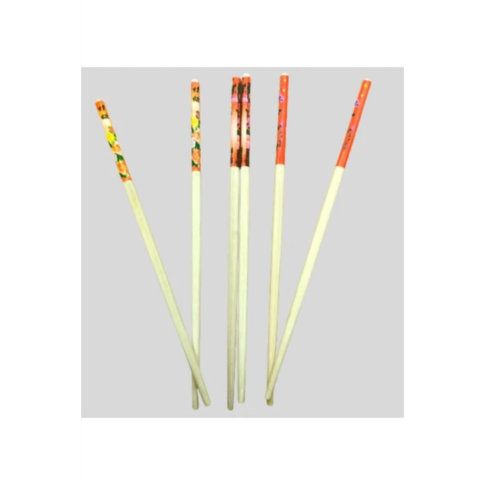 Bambu Chopstick Çubuk Yemek Çubuğu Yıkanabilir Tekrar Kullanılabilir (3 Çift- 6 Adet )