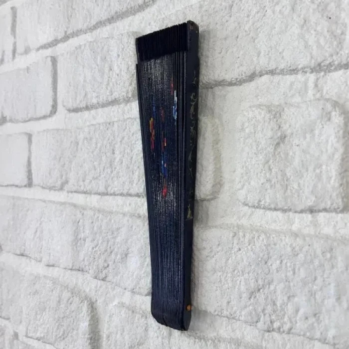 Bambu Çift Taraflı Siyah Yelpaze 12li Paket